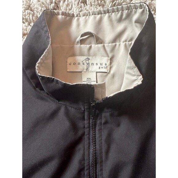 Consensus golf jacket mens XXL pullover waterproof windbreaker Black - Picture 4 of 7
